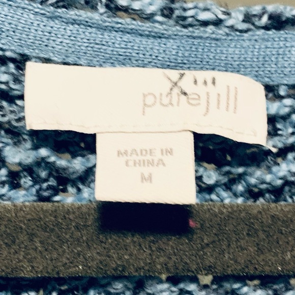 J.Jill Pure Jill Blue Knit Marled V-Neck Oversized Sweater Sz. M - Picture 4 of 8